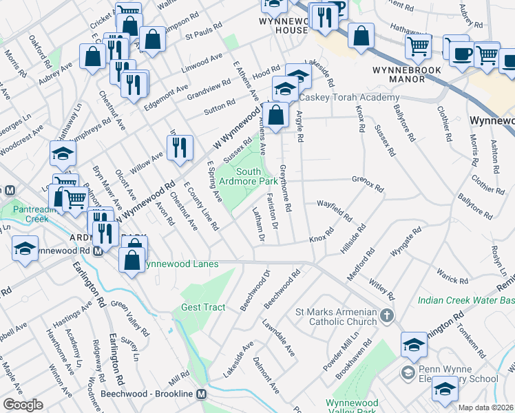 map of restaurants, bars, coffee shops, grocery stores, and more near 1513 James Road in Wynnewood