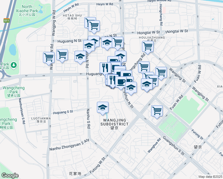 map of restaurants, bars, coffee shops, grocery stores, and more near in 
