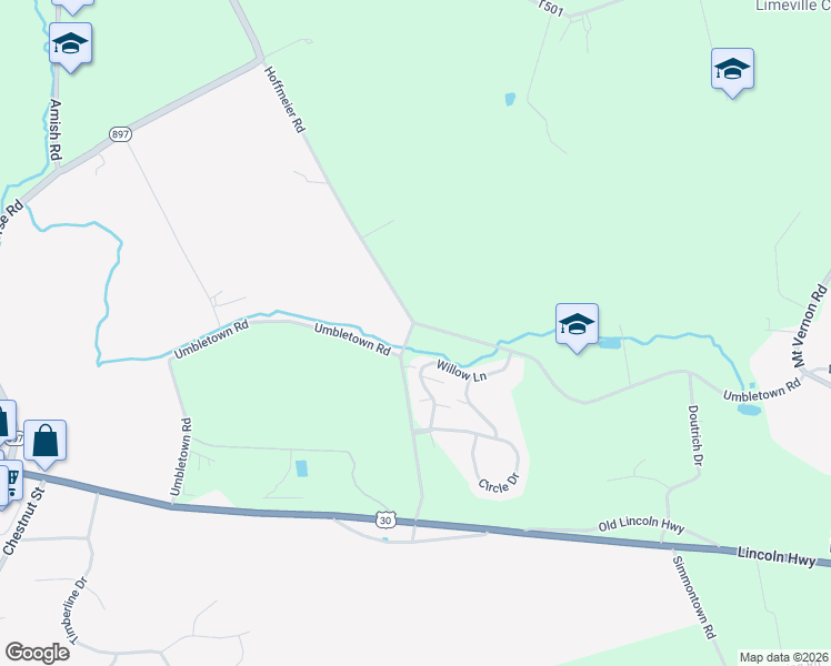 map of restaurants, bars, coffee shops, grocery stores, and more near 5554 Umbletown Road in Gap