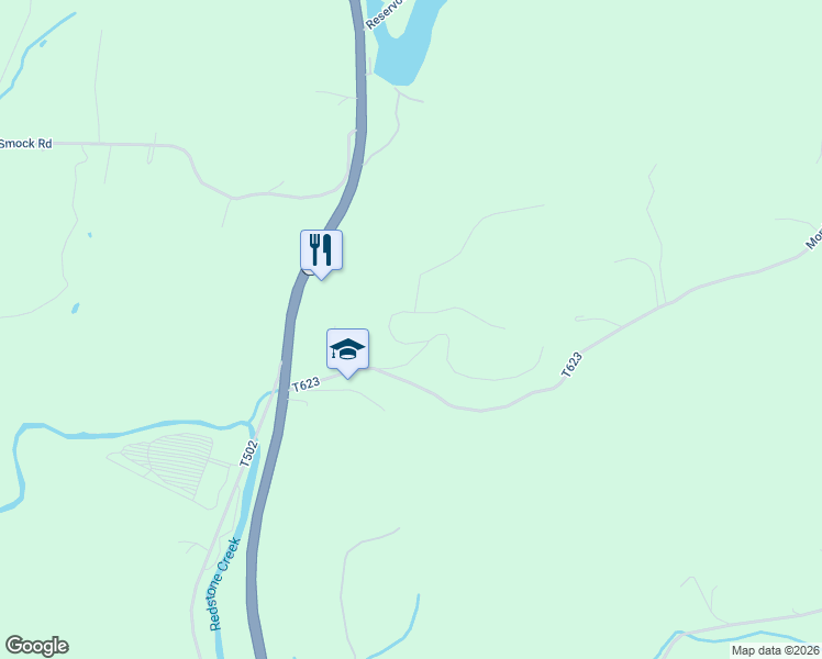 map of restaurants, bars, coffee shops, grocery stores, and more near 106 Alpine in Smock