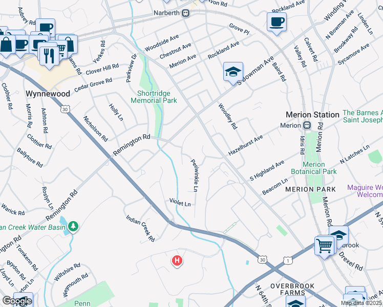 map of restaurants, bars, coffee shops, grocery stores, and more near 709 Periwinkle Lane in Wynnewood