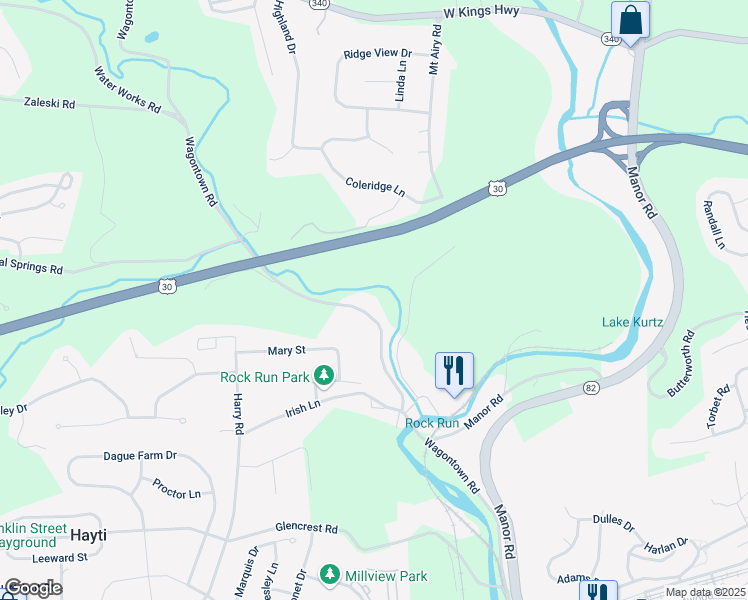 map of restaurants, bars, coffee shops, grocery stores, and more near 752 Wagontown Road in Chester County