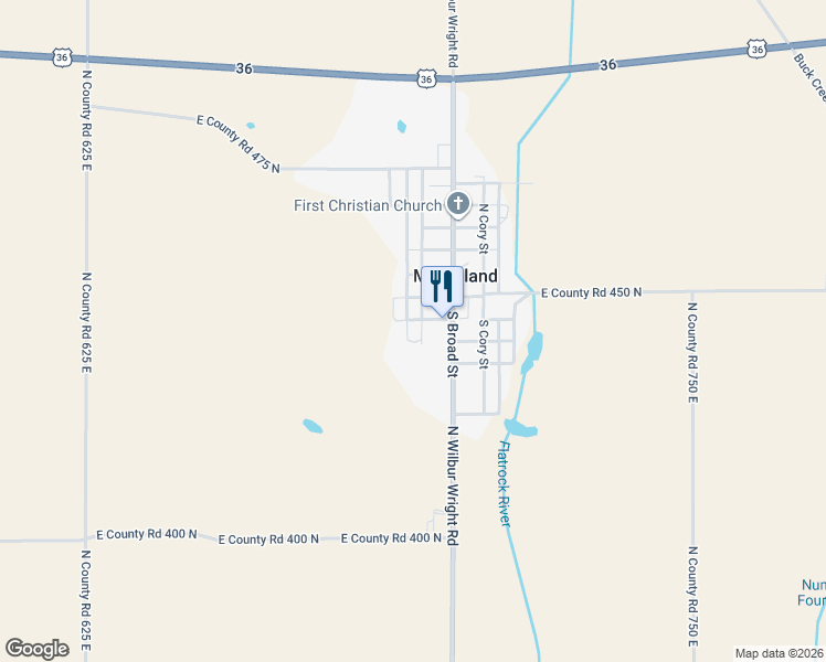 map of restaurants, bars, coffee shops, grocery stores, and more near 201 South Jefferson Street in Mooreland