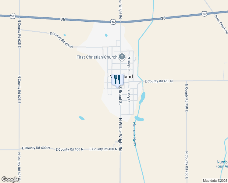 map of restaurants, bars, coffee shops, grocery stores, and more near 201 South Jefferson Street in Mooreland
