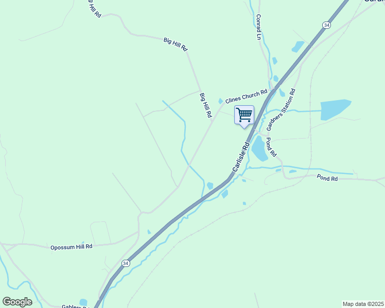 map of restaurants, bars, coffee shops, grocery stores, and more near 440 Clines Church Road in Aspers
