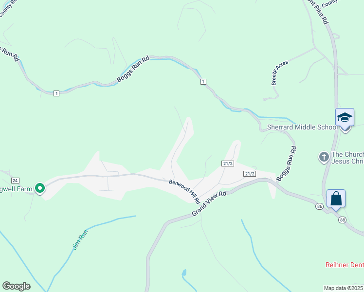 map of restaurants, bars, coffee shops, grocery stores, and more near 191 Pleasant Drive in Benwood