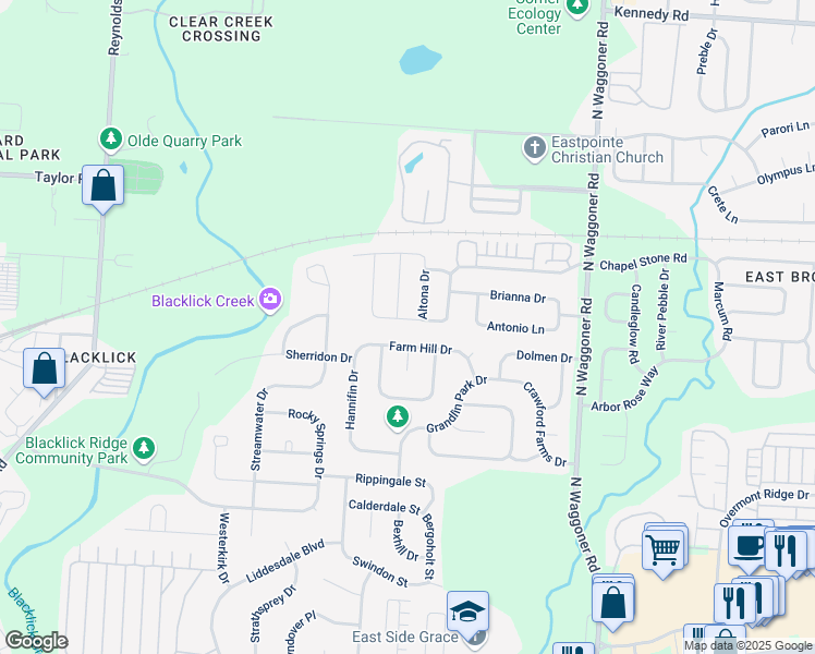 map of restaurants, bars, coffee shops, grocery stores, and more near 7727 Hazelton Street in Blacklick