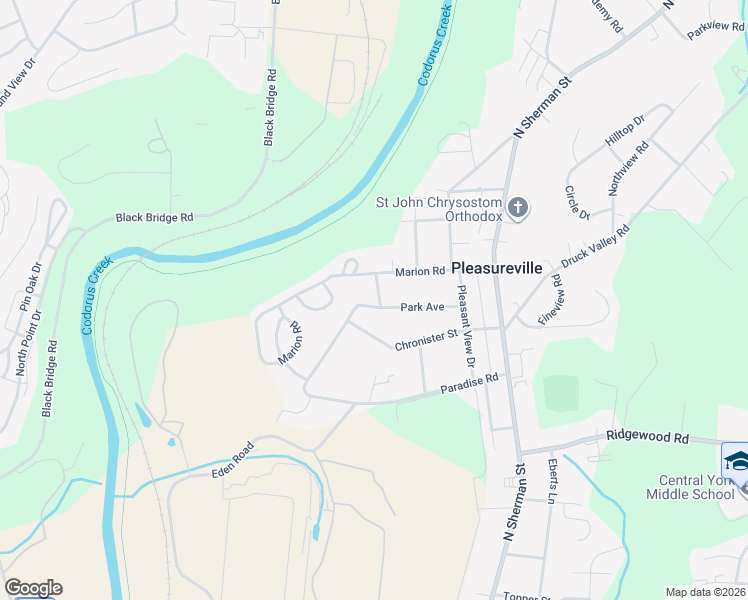 map of restaurants, bars, coffee shops, grocery stores, and more near 2276 Ridge Road in York