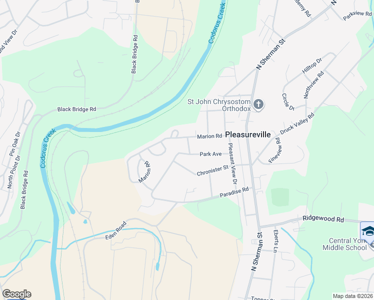 map of restaurants, bars, coffee shops, grocery stores, and more near 2276 Ridge Road in York