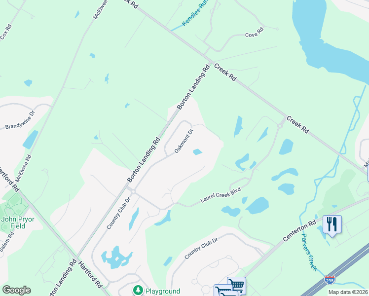 map of restaurants, bars, coffee shops, grocery stores, and more near 126 Oakmont Dr in Moorestown