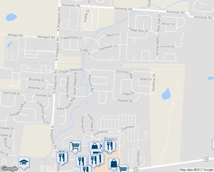 map of restaurants, bars, coffee shops, grocery stores, and more near 8271 Turret Drive in Blacklick