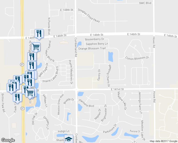 map of restaurants, bars, coffee shops, grocery stores, and more near 9917 Worthington Boulevard in Fishers