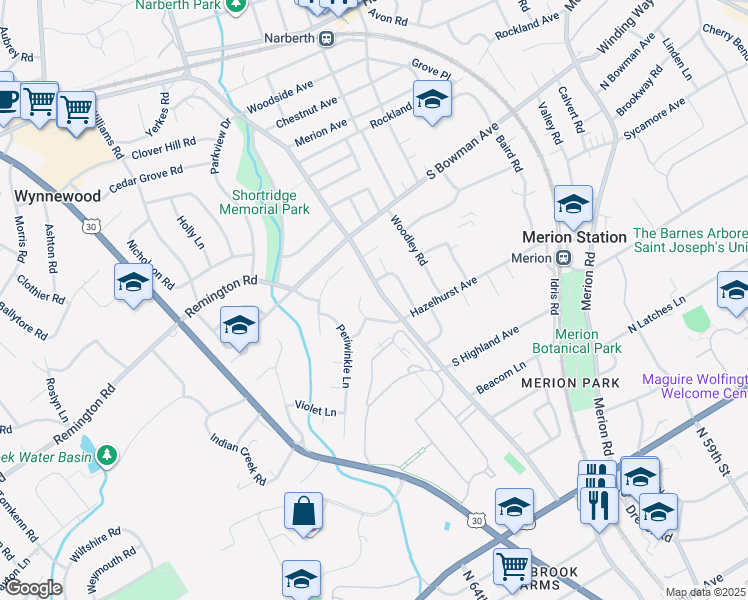 map of restaurants, bars, coffee shops, grocery stores, and more near 925 Honeysuckle Lane in Wynnewood