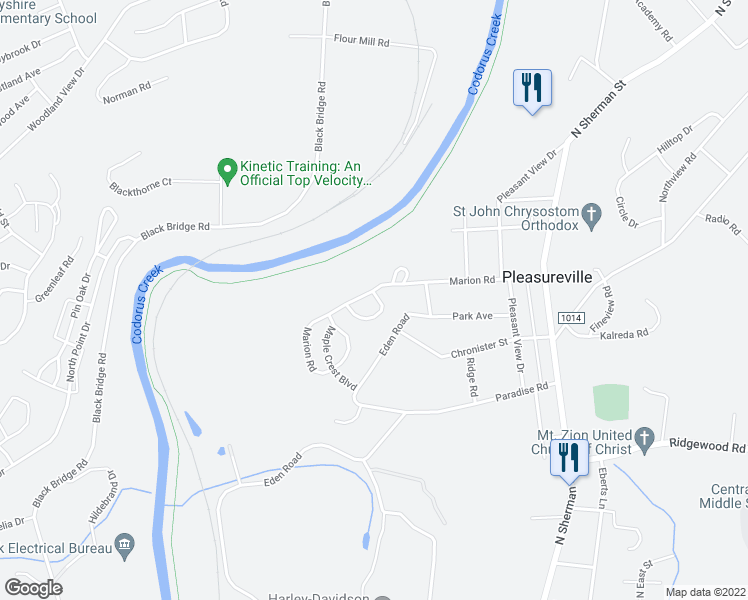 map of restaurants, bars, coffee shops, grocery stores, and more near 2233 Live Oak Lane in York
