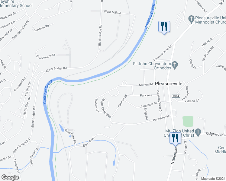 map of restaurants, bars, coffee shops, grocery stores, and more near 524 Marion Road in York