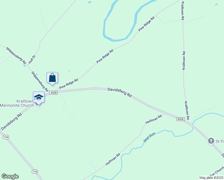 map of restaurants, bars, coffee shops, grocery stores, and more near 6658 Davidsburg Road in East Berlin