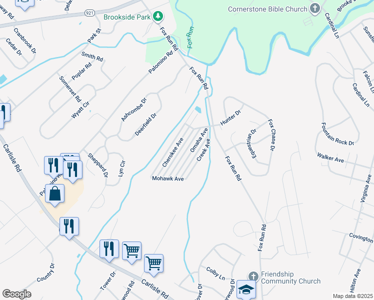 map of restaurants, bars, coffee shops, grocery stores, and more near 70 Chipawa Avenue in Dover