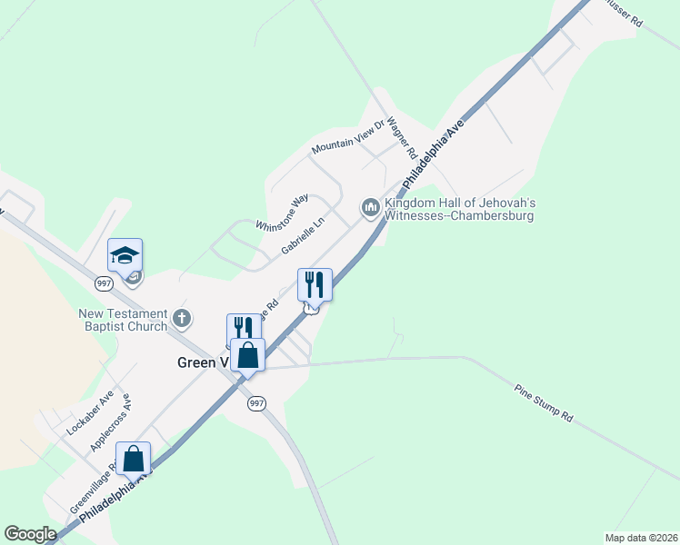 map of restaurants, bars, coffee shops, grocery stores, and more near 5563 Molly Pitcher Highway in Shippensburg