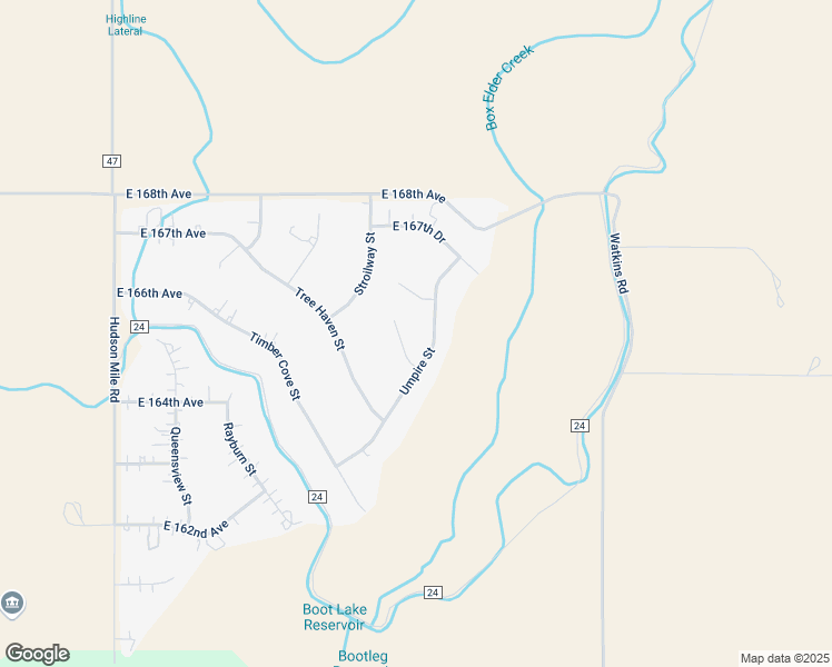 map of restaurants, bars, coffee shops, grocery stores, and more near 16530 Umpire Street in Hudson