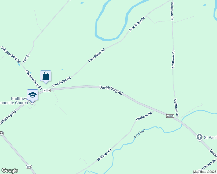 map of restaurants, bars, coffee shops, grocery stores, and more near 6658 Davidsburg Road in East Berlin