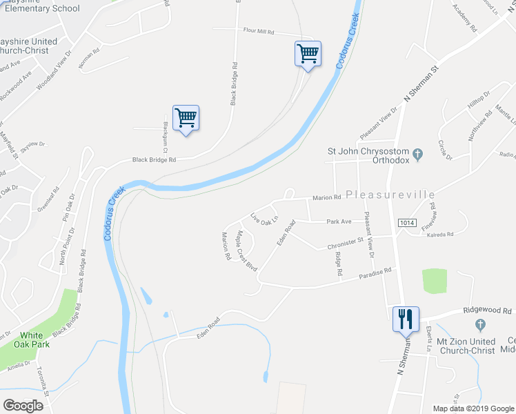 map of restaurants, bars, coffee shops, grocery stores, and more near 523 Marion Road in York