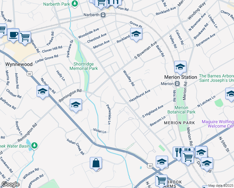 map of restaurants, bars, coffee shops, grocery stores, and more near 929 Honeysuckle Lane in Wynnewood
