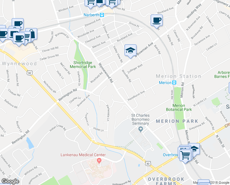 map of restaurants, bars, coffee shops, grocery stores, and more near 929 Honeysuckle Lane in Wynnewood