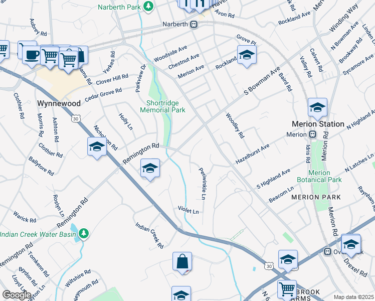 map of restaurants, bars, coffee shops, grocery stores, and more near 831 Primrose Lane in Wynnewood