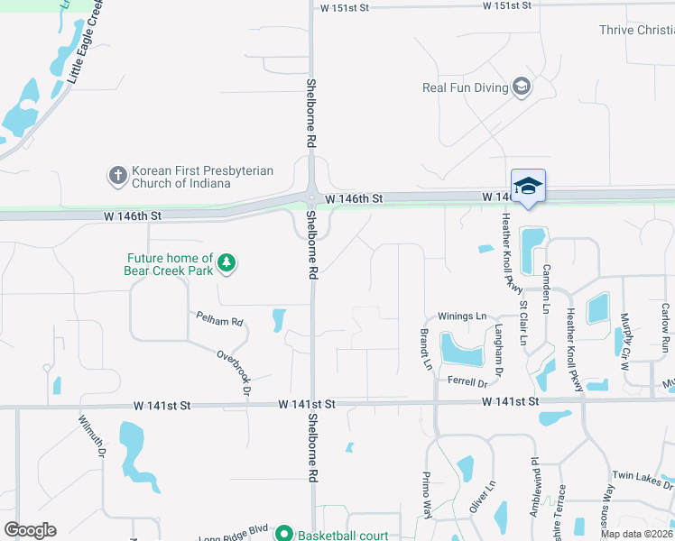 map of restaurants, bars, coffee shops, grocery stores, and more near 14407 Shelborne Road in Westfield