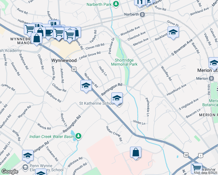 map of restaurants, bars, coffee shops, grocery stores, and more near 373 Williams Road in Wynnewood