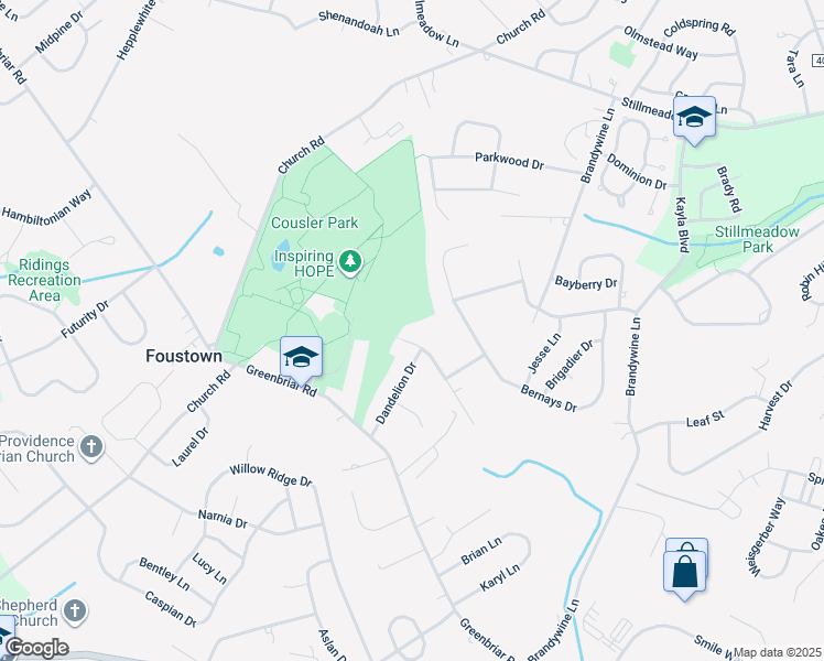 map of restaurants, bars, coffee shops, grocery stores, and more near 800 Applewine Court in York