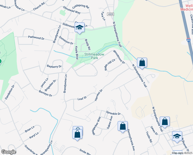 map of restaurants, bars, coffee shops, grocery stores, and more near 1066 Hearthridge Lane in York
