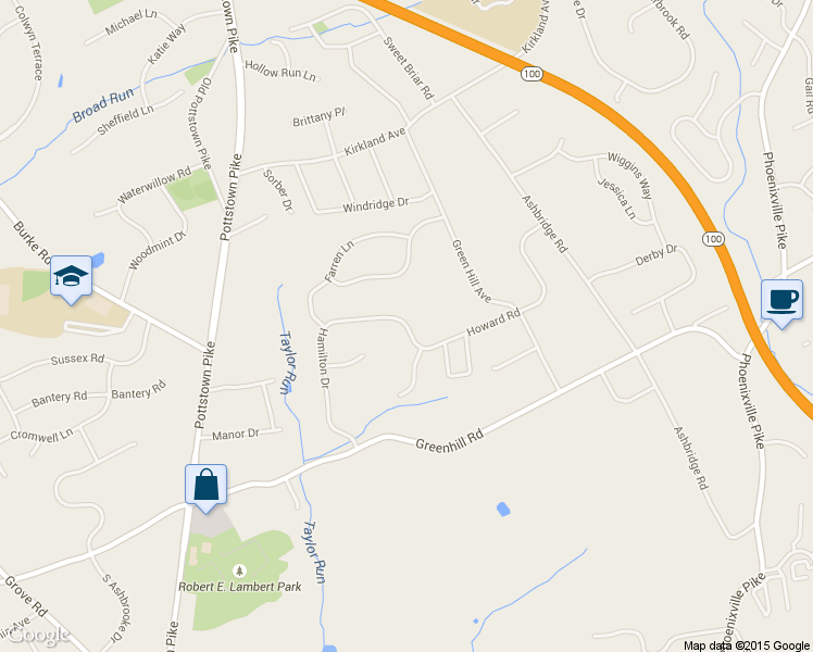 map of restaurants, bars, coffee shops, grocery stores, and more near 1246 Hamilton Drive in West Chester