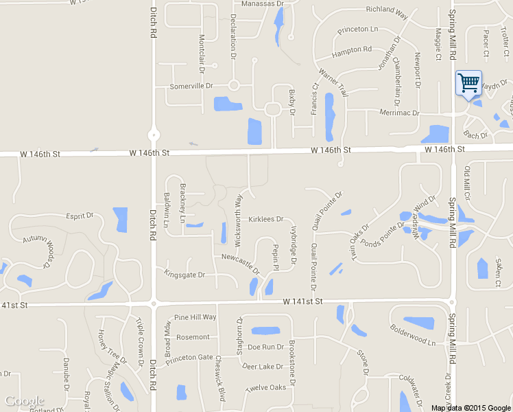 map of restaurants, bars, coffee shops, grocery stores, and more near 1371 Kirklees Drive in Carmel