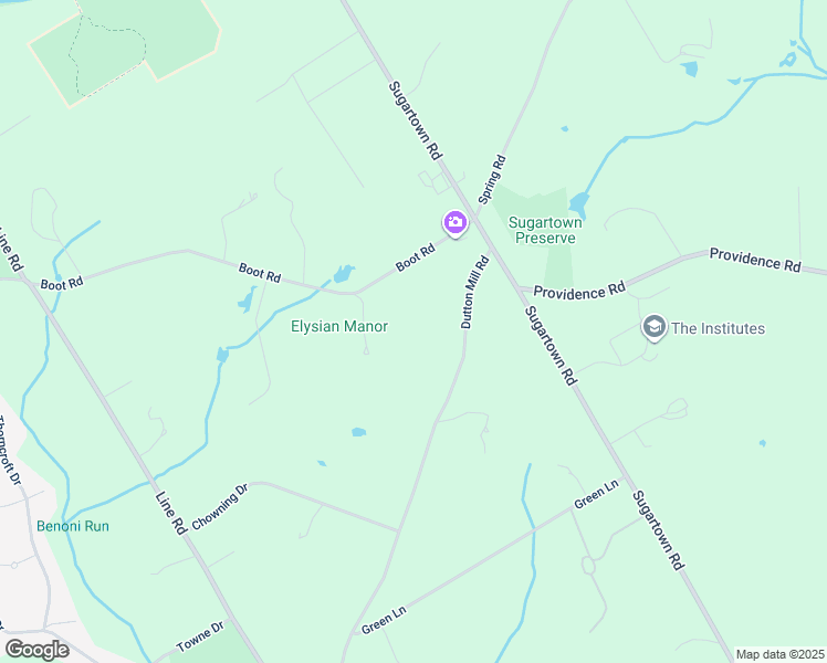 map of restaurants, bars, coffee shops, grocery stores, and more near 424 Dutton Mill Road in Malvern