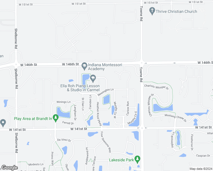 map of restaurants, bars, coffee shops, grocery stores, and more near 14460 Livingston Ln in Westfield