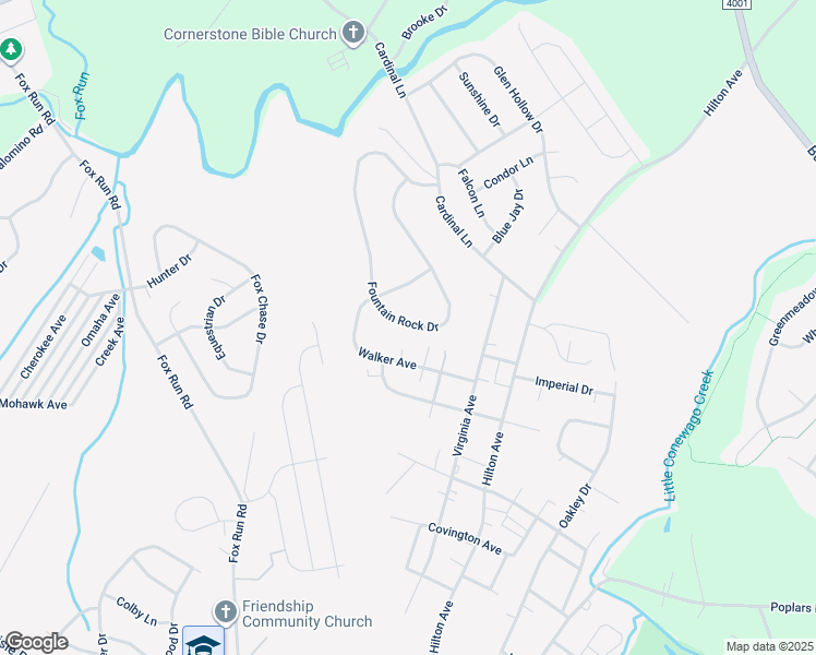 map of restaurants, bars, coffee shops, grocery stores, and more near 1710 Fountain Rock Dr in Dover
