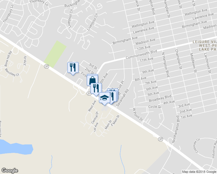 map of restaurants, bars, coffee shops, grocery stores, and more near 202 First Street in Manchester Township
