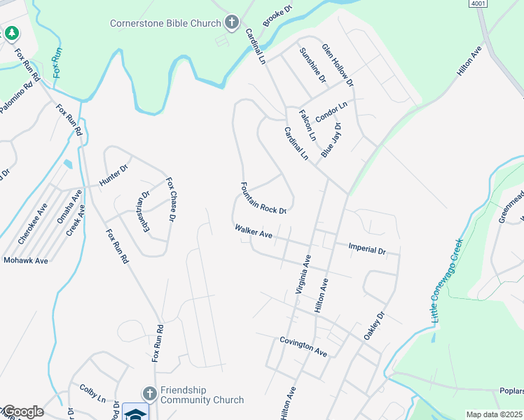 map of restaurants, bars, coffee shops, grocery stores, and more near 1708 Fountain Rock Drive in Dover
