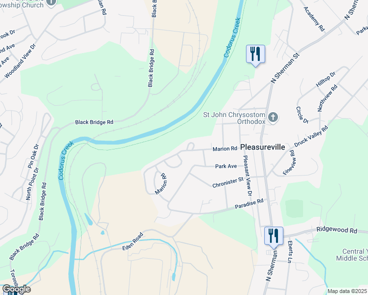 map of restaurants, bars, coffee shops, grocery stores, and more near 2302 Sunny Hill Circle in York