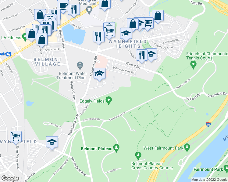 map of restaurants, bars, coffee shops, grocery stores, and more near 4034 Edgely Avenue in Philadelphia