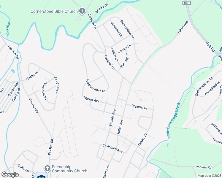 map of restaurants, bars, coffee shops, grocery stores, and more near 1720 Fountain Rock Drive in Dover