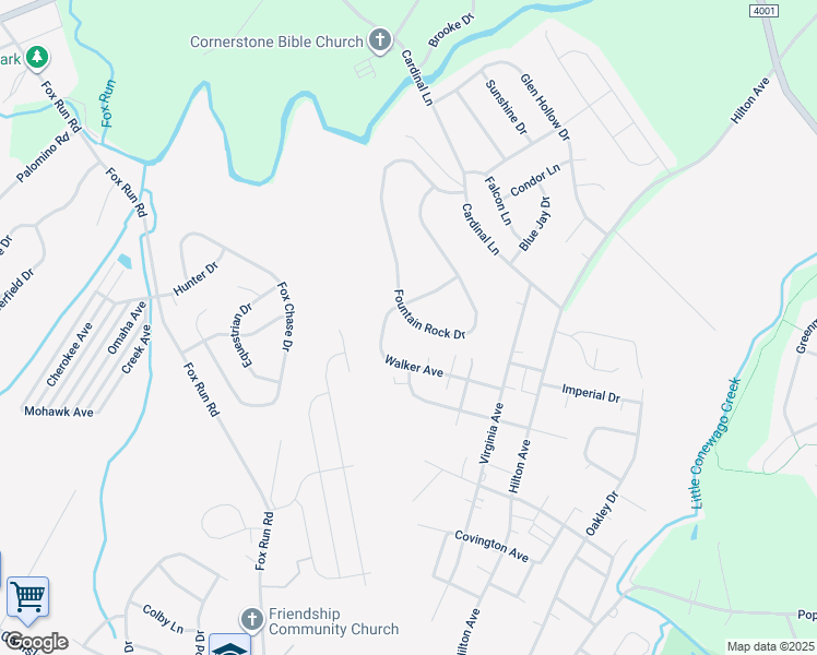 map of restaurants, bars, coffee shops, grocery stores, and more near 1704 Fountain Rock Drive in Dover