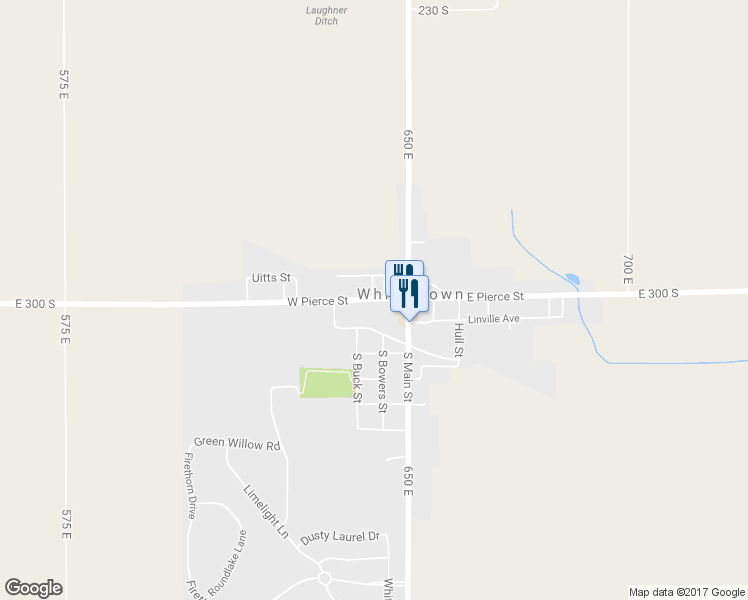 map of restaurants, bars, coffee shops, grocery stores, and more near 104 West Pierce Street in Whitestown