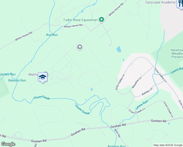 map of restaurants, bars, coffee shops, grocery stores, and more near 178 Hunt Valley Circle in Berwyn