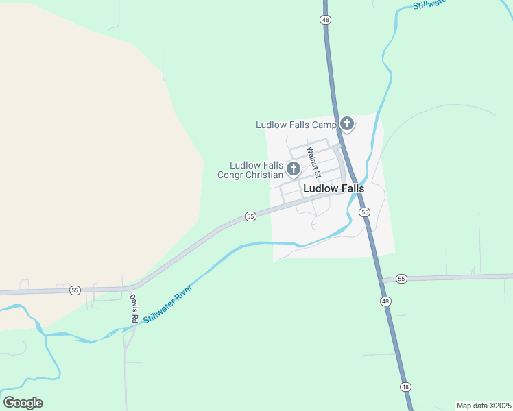map of restaurants, bars, coffee shops, grocery stores, and more near in Ludlow Falls