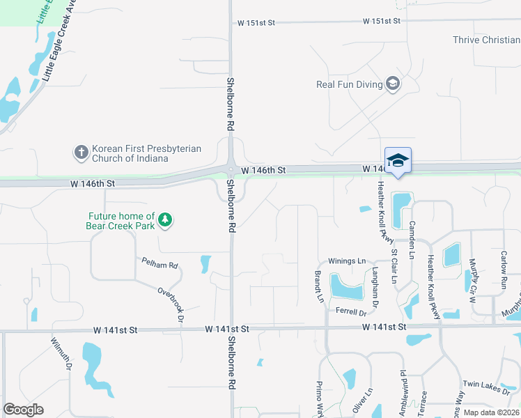 map of restaurants, bars, coffee shops, grocery stores, and more near 14407 Shelborne Road in Westfield