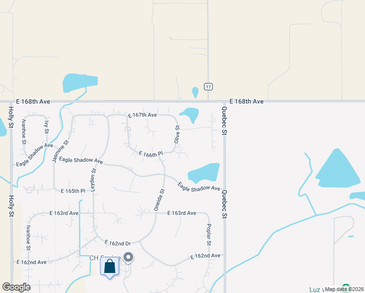 map of restaurants, bars, coffee shops, grocery stores, and more near 7025 East 166th Place in Brighton