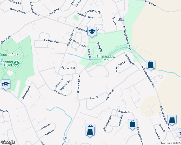 map of restaurants, bars, coffee shops, grocery stores, and more near 2880 Woodmont Drive in York