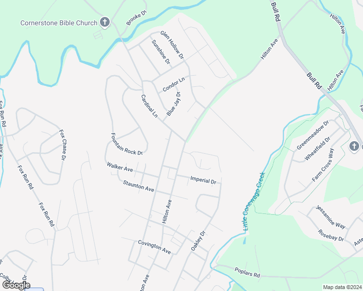 map of restaurants, bars, coffee shops, grocery stores, and more near 1610 Hilton Avenue in Dover